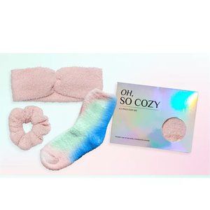Oh, So Cozy 3 Pc Set Head Wrap Headband, Socks & Scrunchie